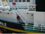 Close-up of port companionway, The stanchions are from James Lane who advertises in this magazine.
